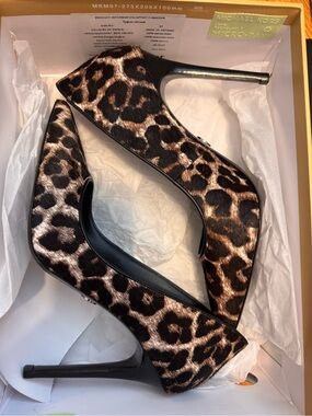 Michael Kors Leopard-Pattern Pointed-Toe Stiletto Pumps - Brown/Black